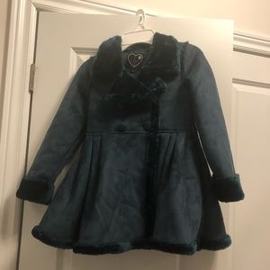 Emerald green girls pea coat